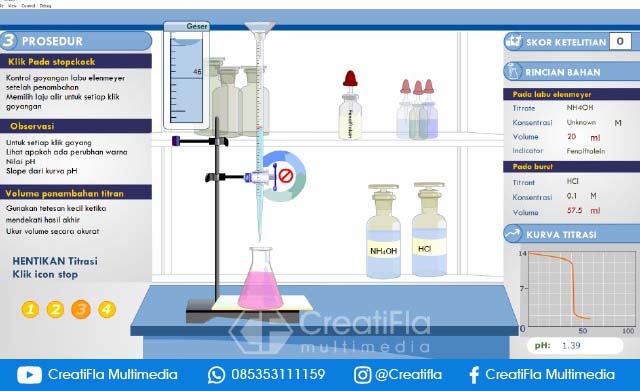 Virtual Lab Kimia Titrasi Asam Basa
